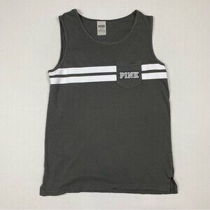 PINK Grey Striped Tank Top